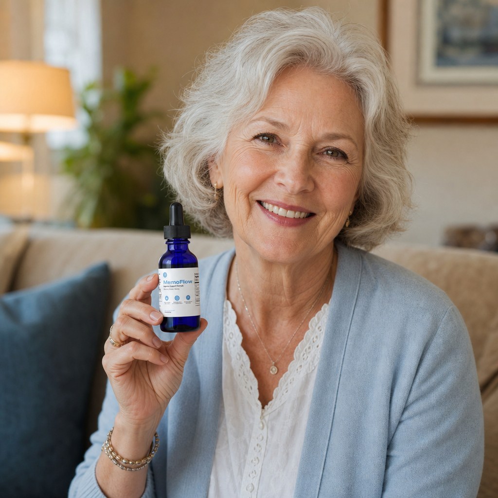 A person holding a small wellness bottle at home